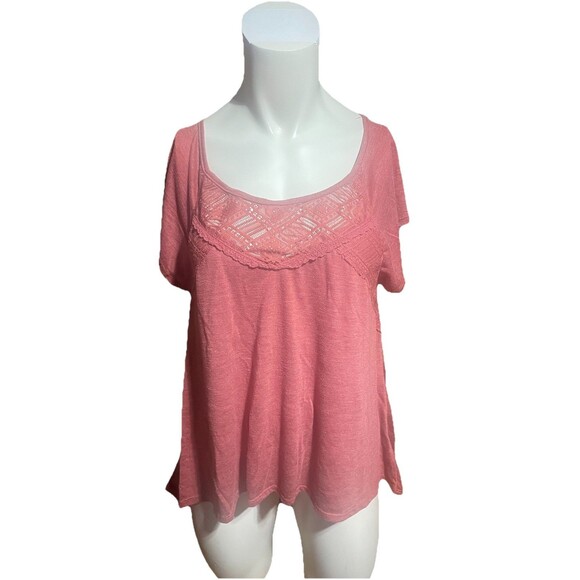 Almost Famous Mauve Short Sleeve Flowy Blouse Top XL - Picture 1 of 3